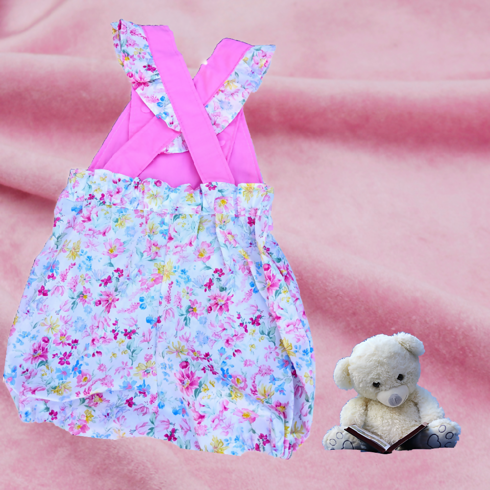 Baby Girls Summer Romper, Light Pink Floral, Size 000, 1