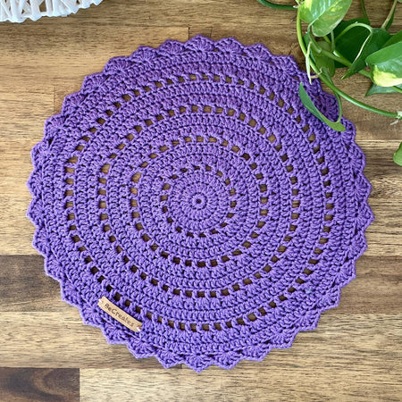 Crochet Table Round - Purple
