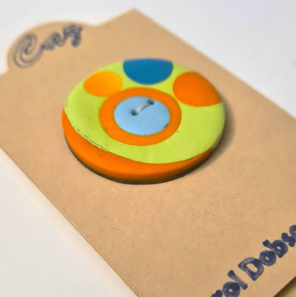 Lime green round button