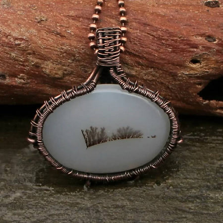 Scenic Agate in Copper weave with chain