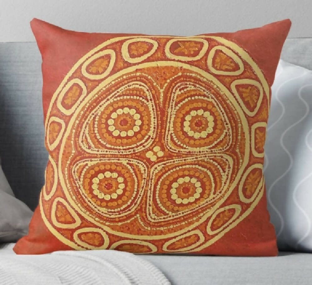 Strong Heart - Aboriginal Cushion Cover (red)