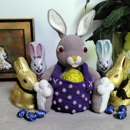 Easter Bunny Basket in purples