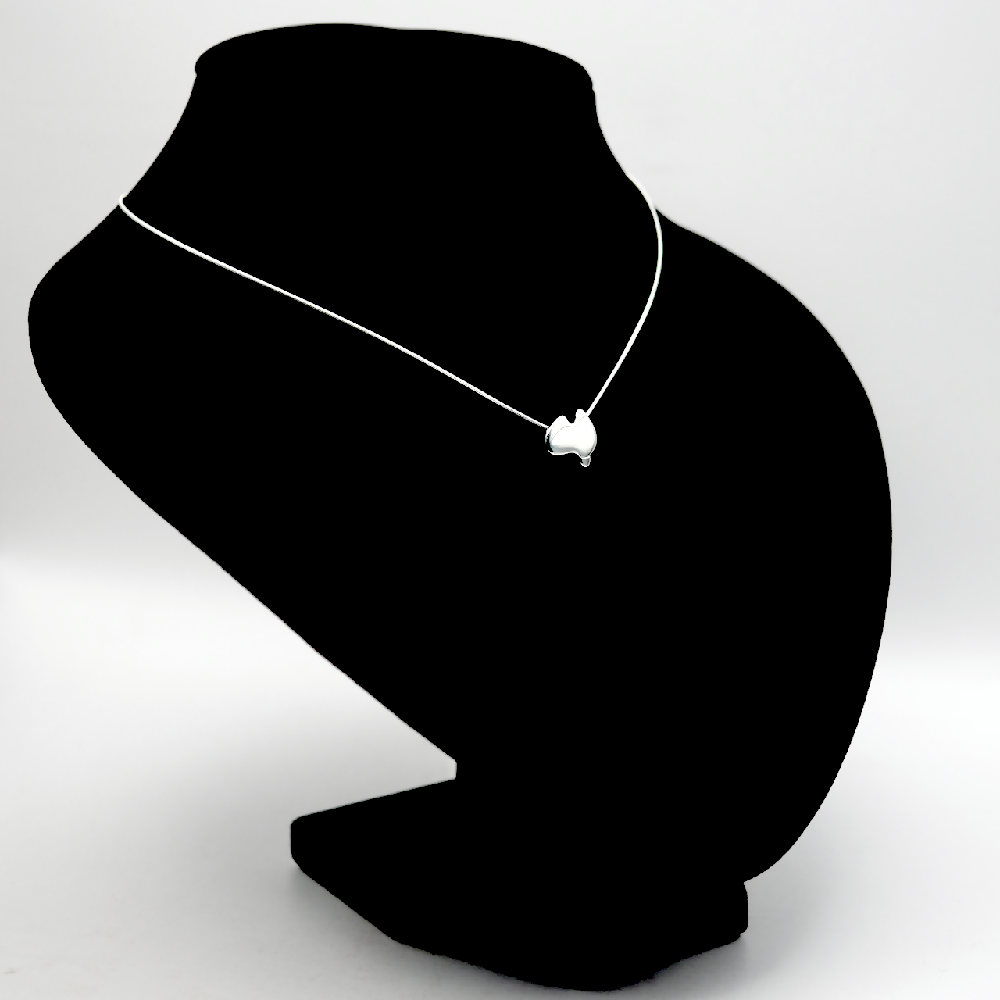 lil aussie sterling silver pendant black bust sml