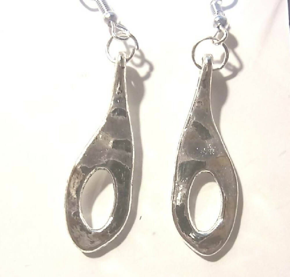 Dangle earrings. Silver with texture.