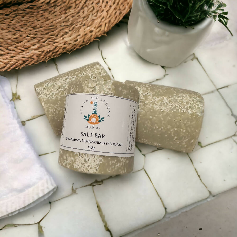 Spa Salt Bar - Spearmint, Lemongrass & Loofah
