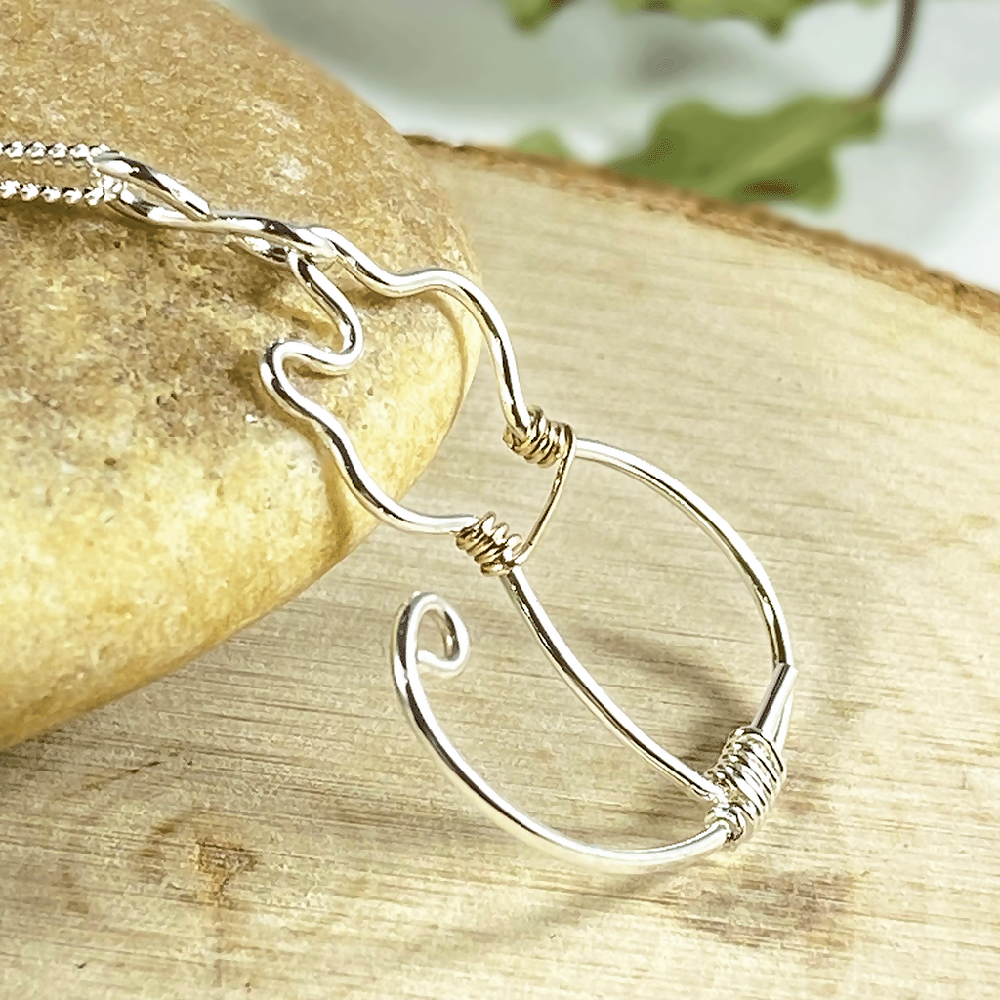 Sterling Silver Necklace with Kitten