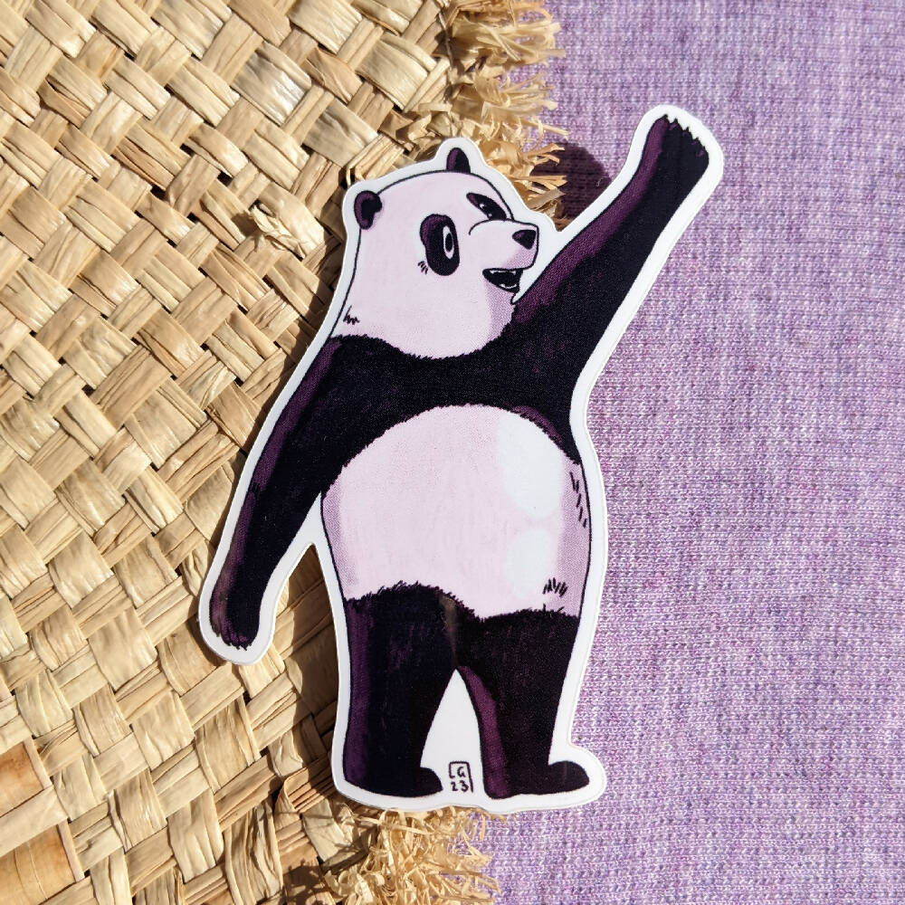 Waving Panda - Sticker