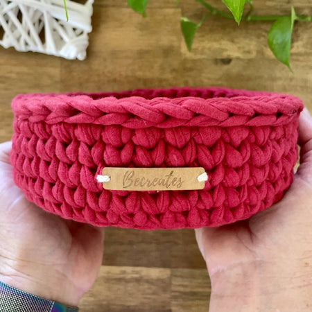 Crochet handmade basket - Red Medium