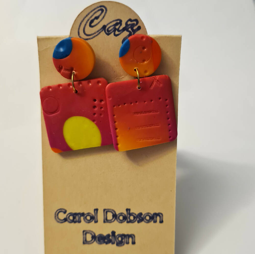 Orange stud earrings